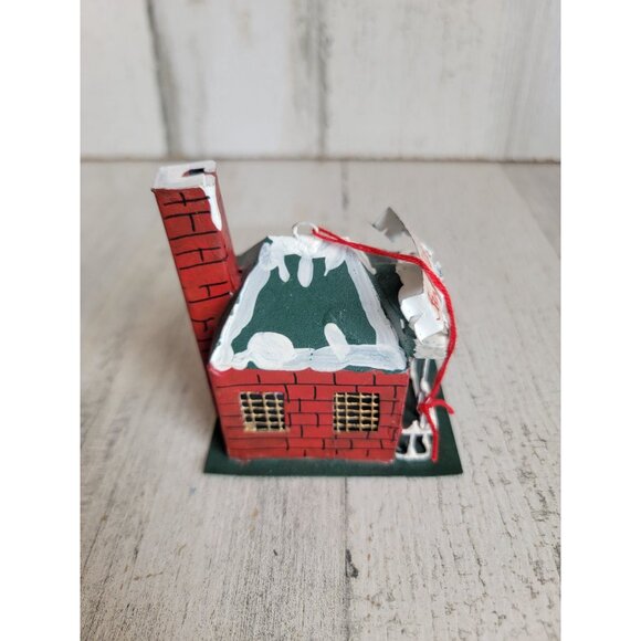 Santa's Workshop tin house building ornament Xmas - Picture 3 of 8